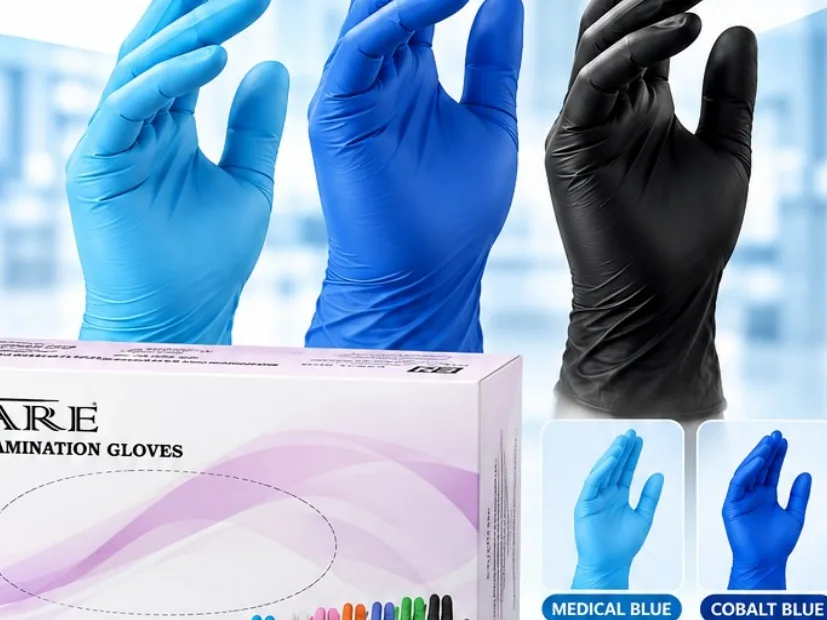 D-Care nitrile examination gloves